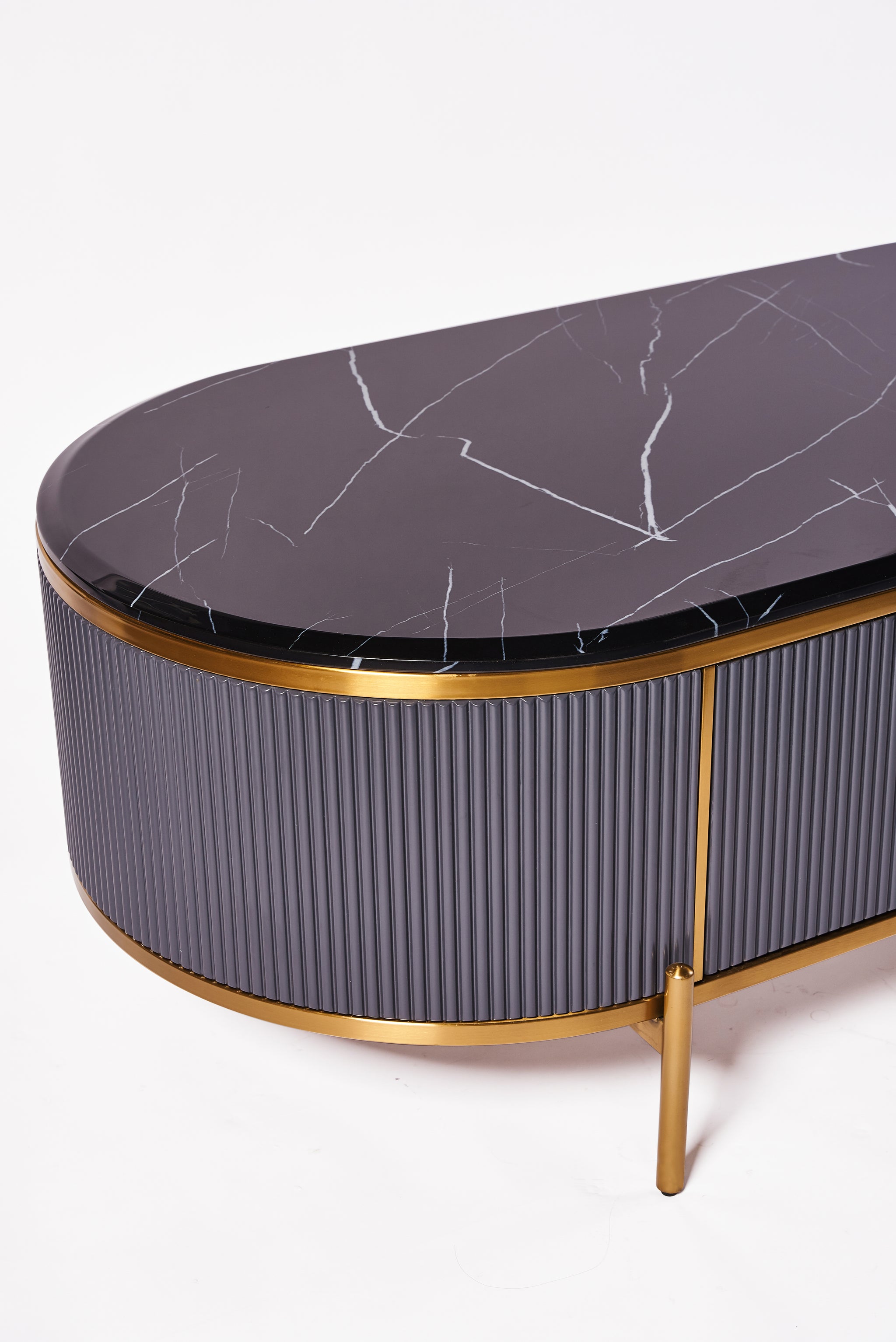 Dalia Ribbed Furniture Range - Midnight & Gold