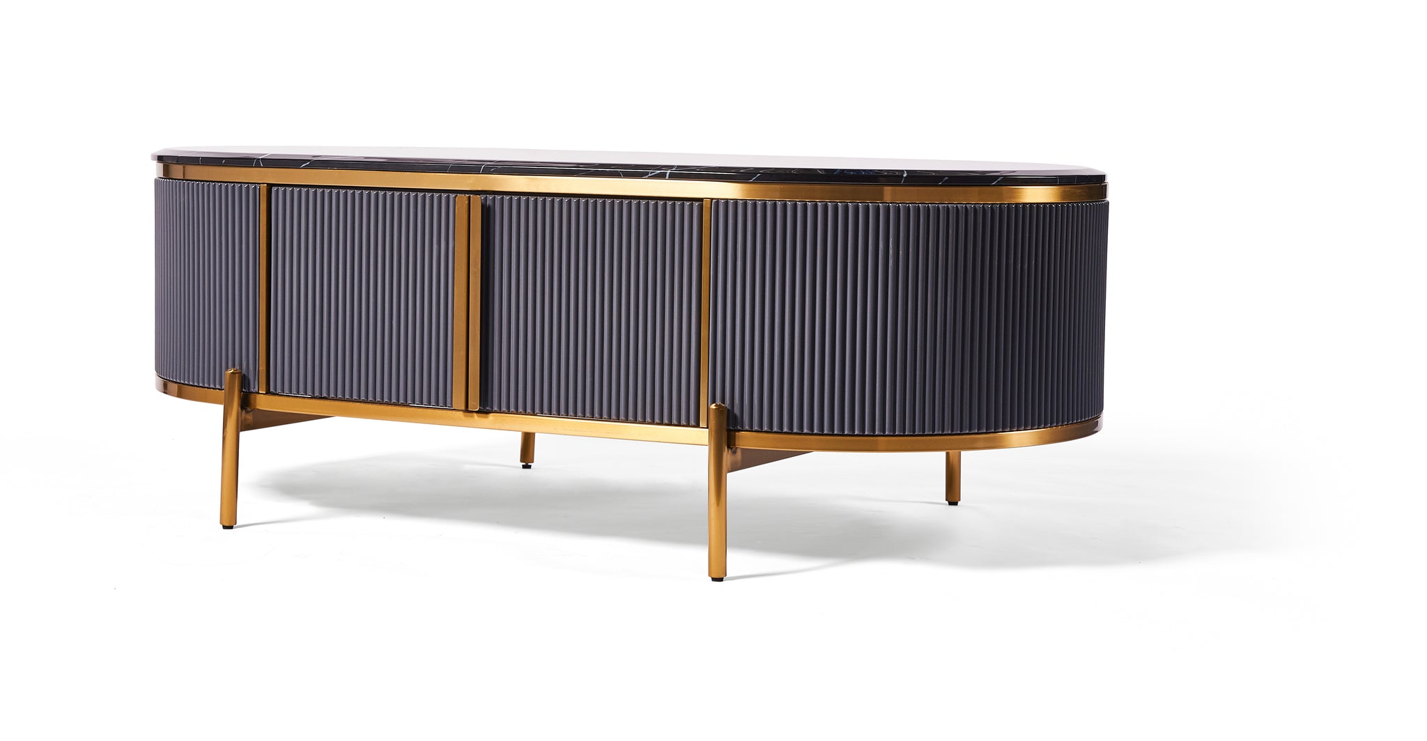 Dalia Ribbed Furniture Range - Midnight & Gold