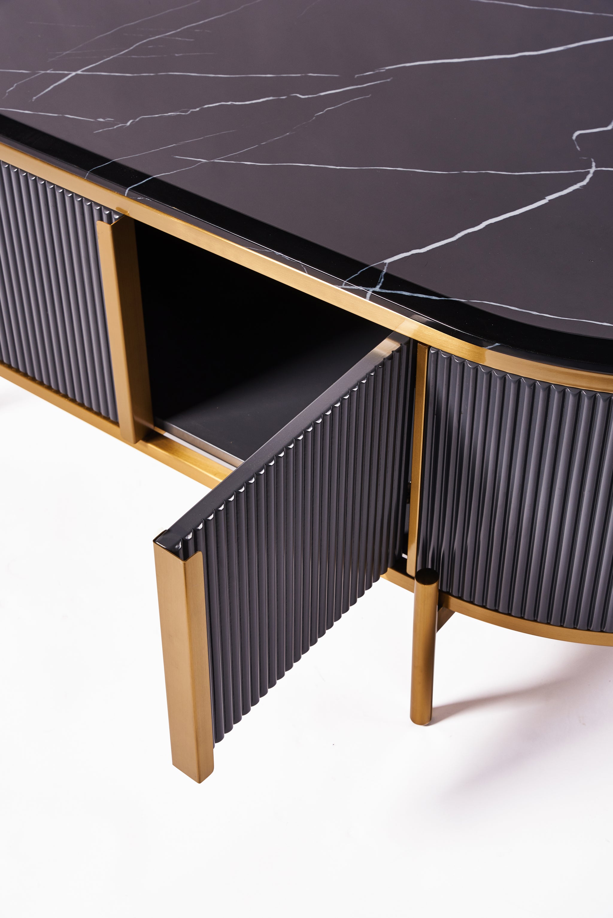 Dalia Ribbed Furniture Range - Midnight & Gold