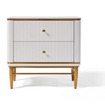 Edena Ribbed Furniture Range - White & Gold