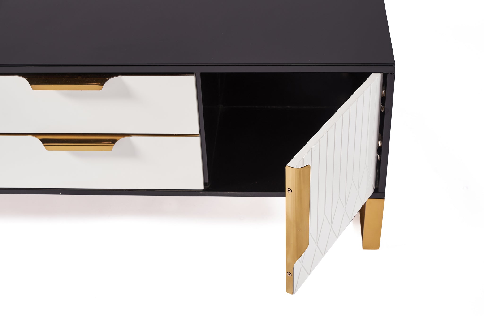 Amal Ribbed Furniture Range - Black, White & Gold