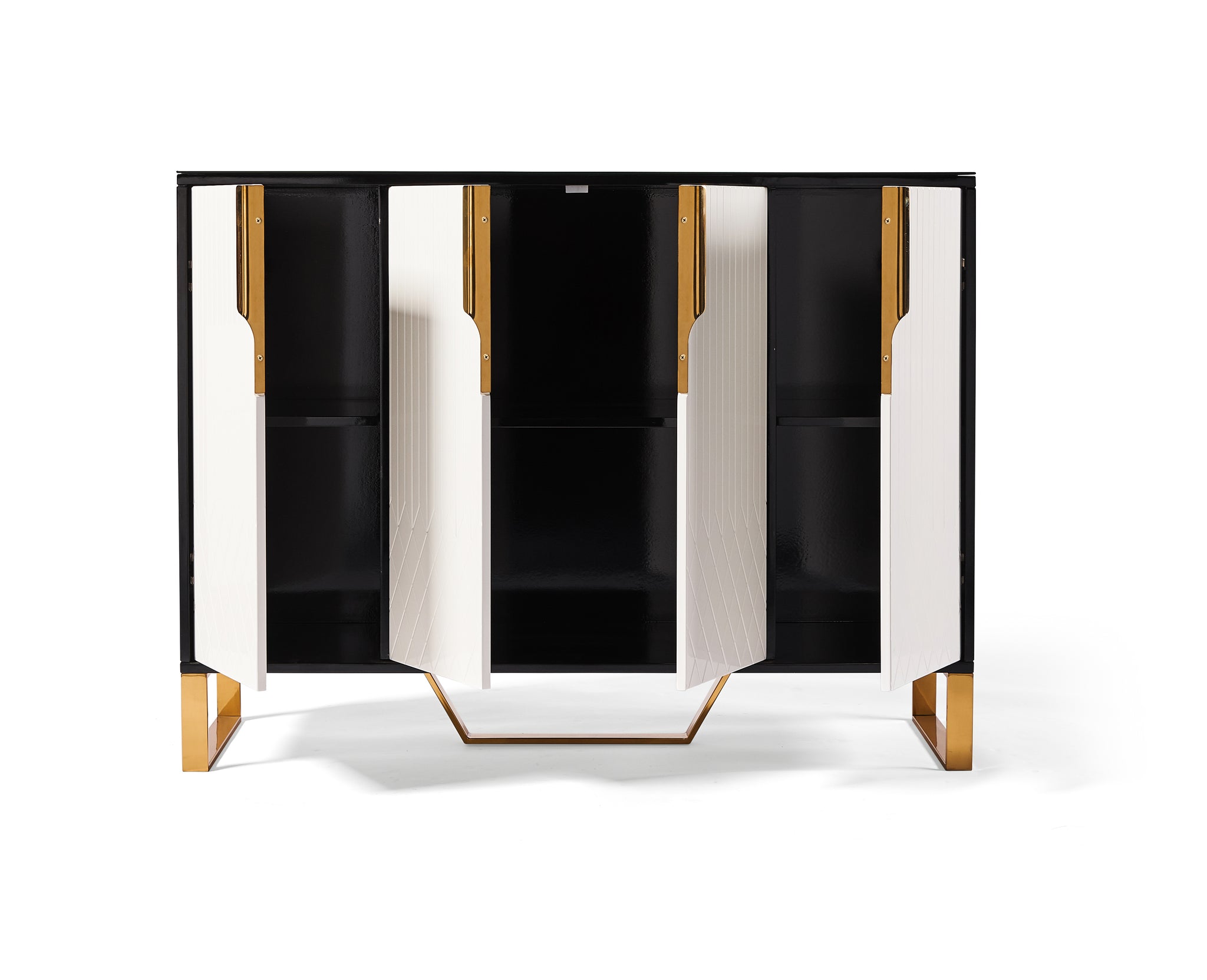 Amal Ribbed Furniture Range - Black, White & Gold