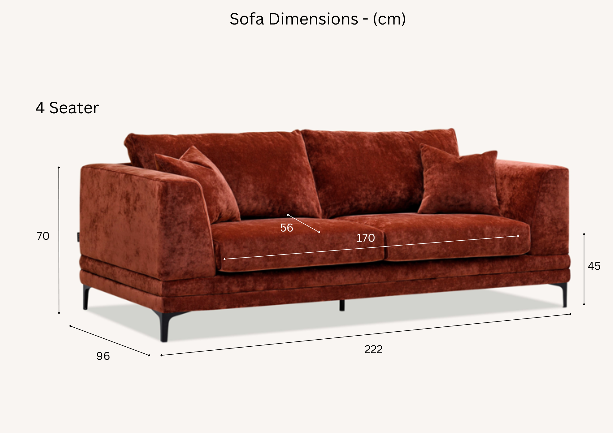 Aluxo Lenox Sofa Range in Rust Velvet