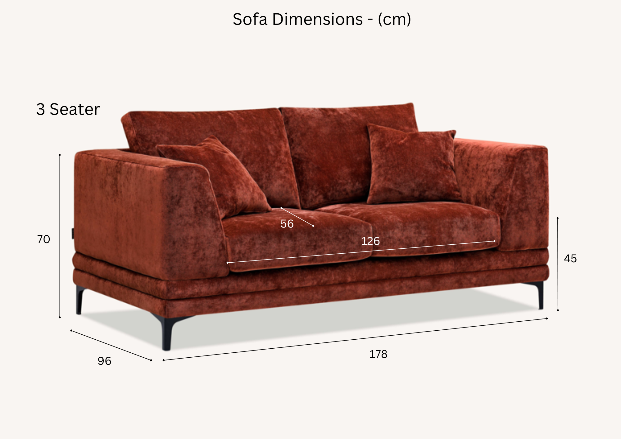 Aluxo Lenox Sofa Range in Rust Velvet