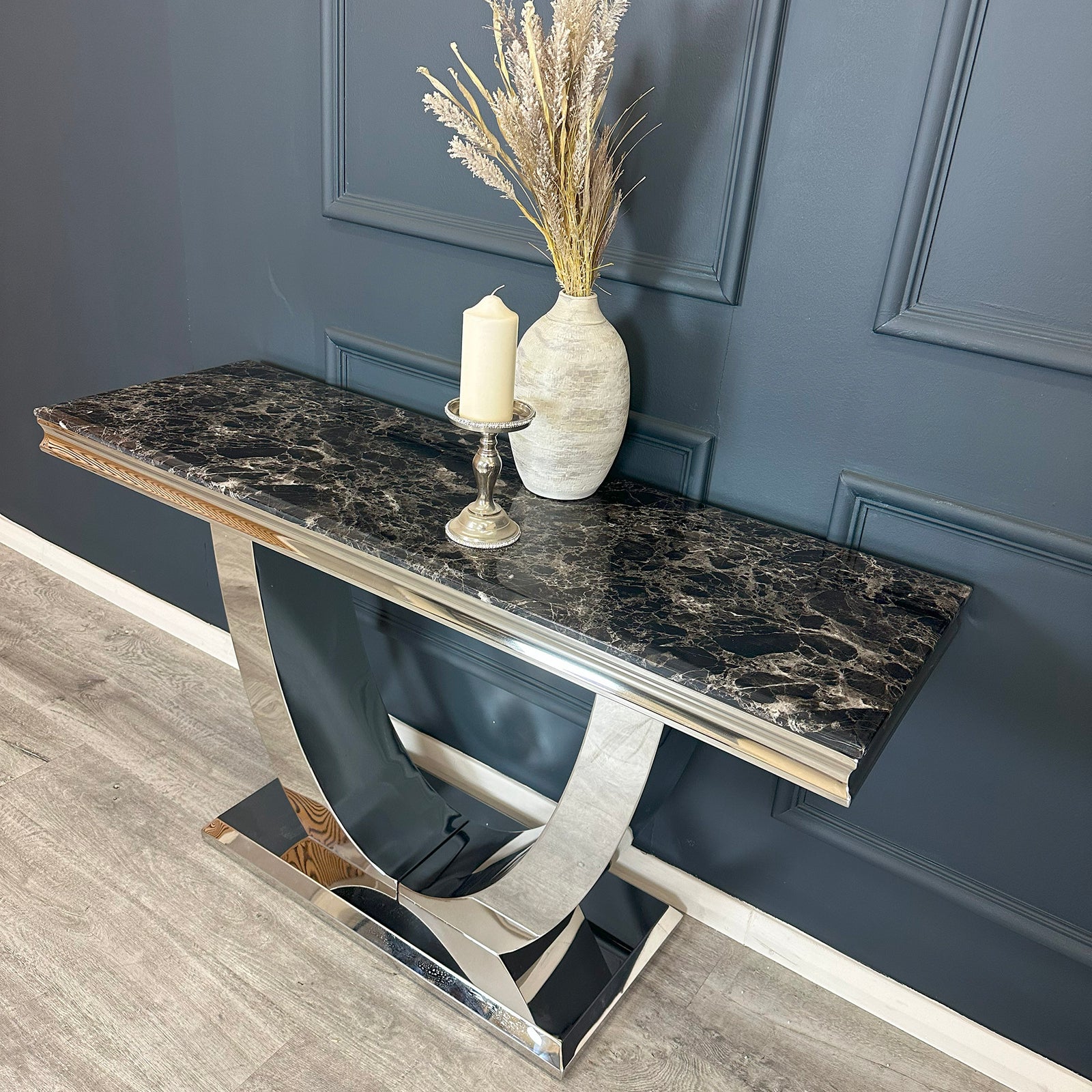 10 x Arial Console Tables with Black Marble