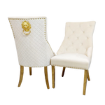 Bentley Gold Dining Chair - Cream Velvet (* S.T.)