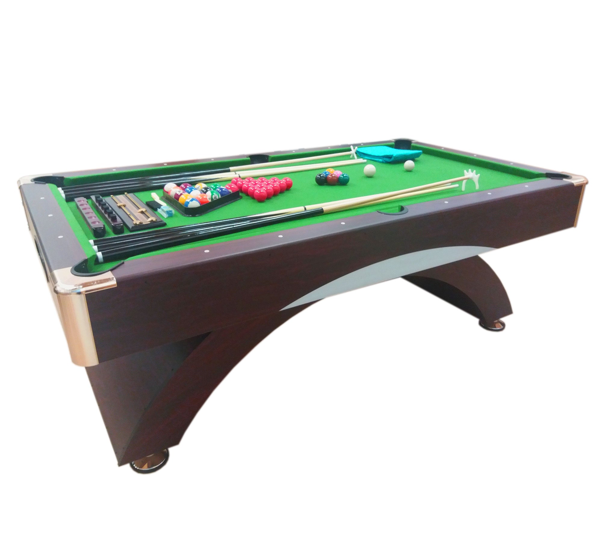 8 FT Modern Pool Table Green Billiards – Leonida Full Optional