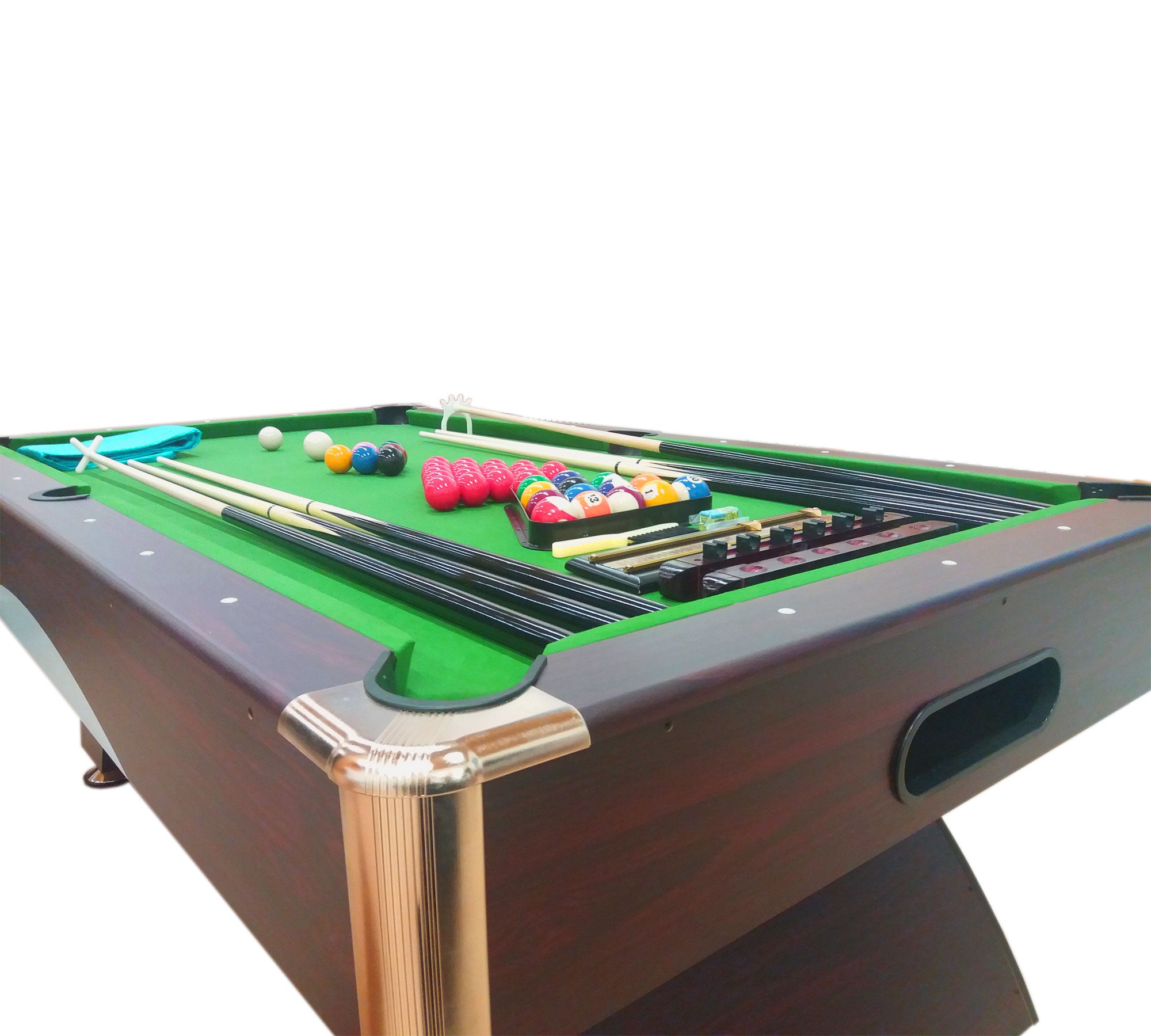 8 FT Modern Pool Table Green Billiards – Leonida Full Optional