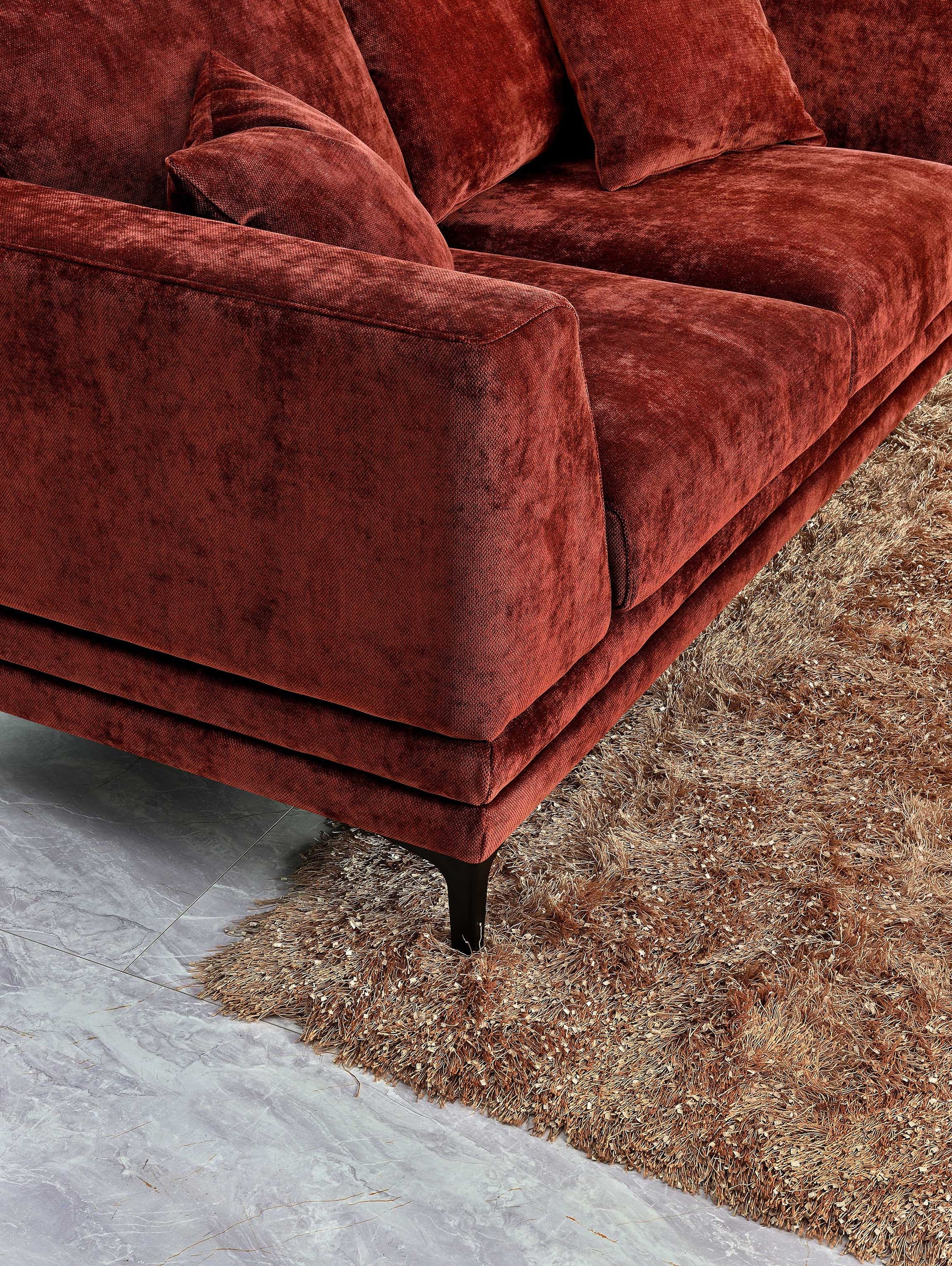 Aluxo Lenox Sofa Range in Rust Velvet