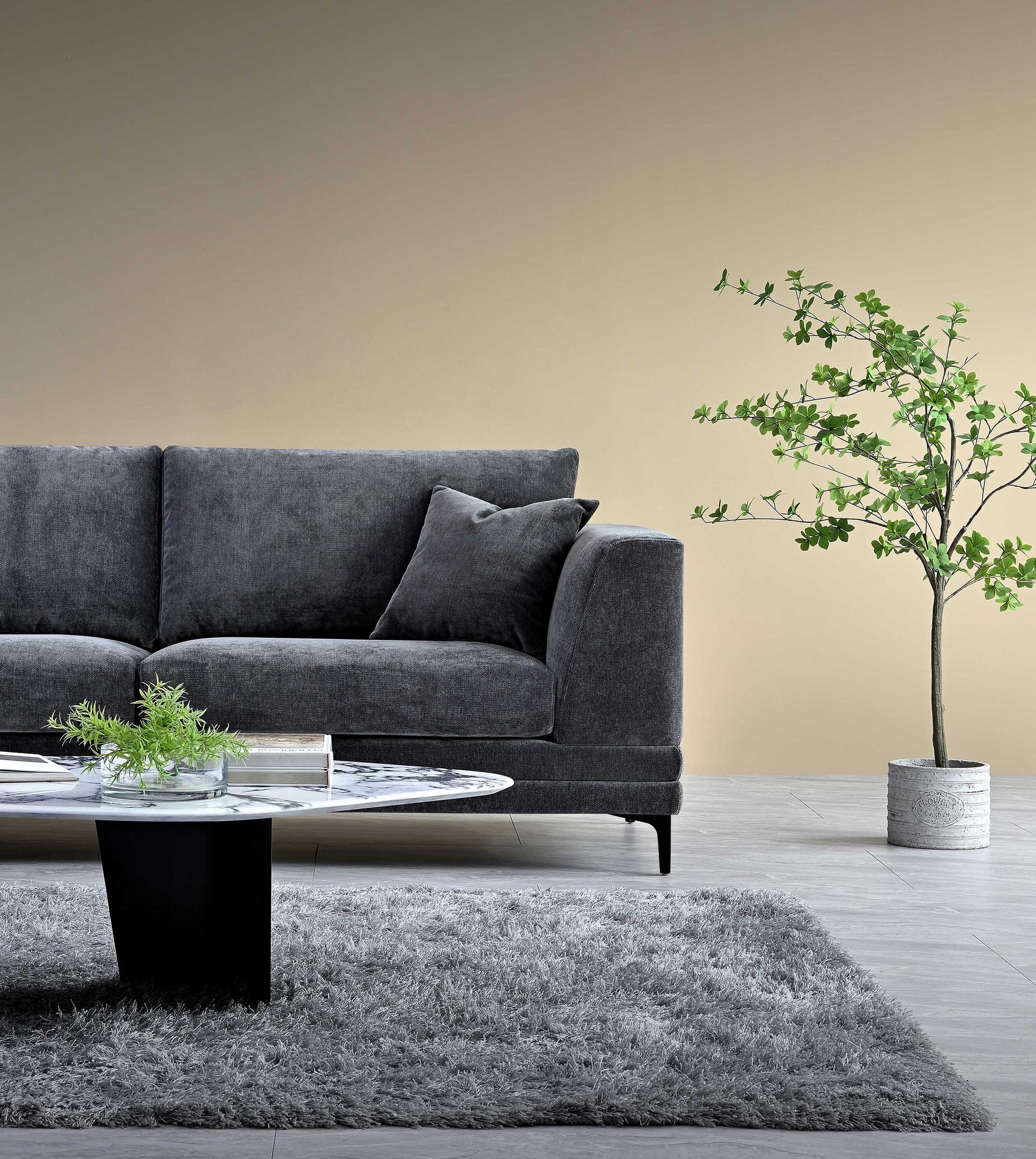 Aluxo Lenox Sofa Range in Steel Velvet