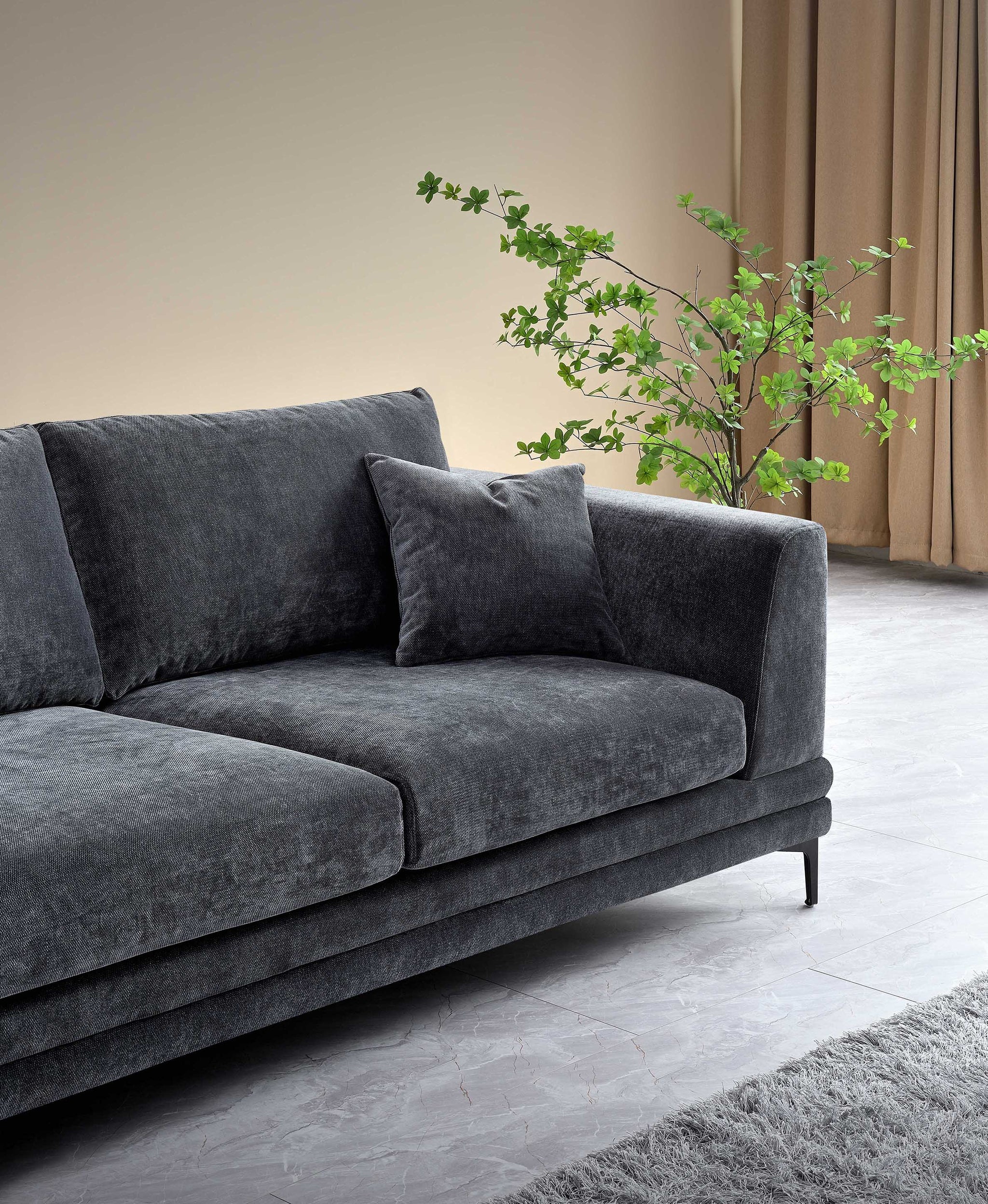 Aluxo Lenox Sofa Range in Steel Velvet