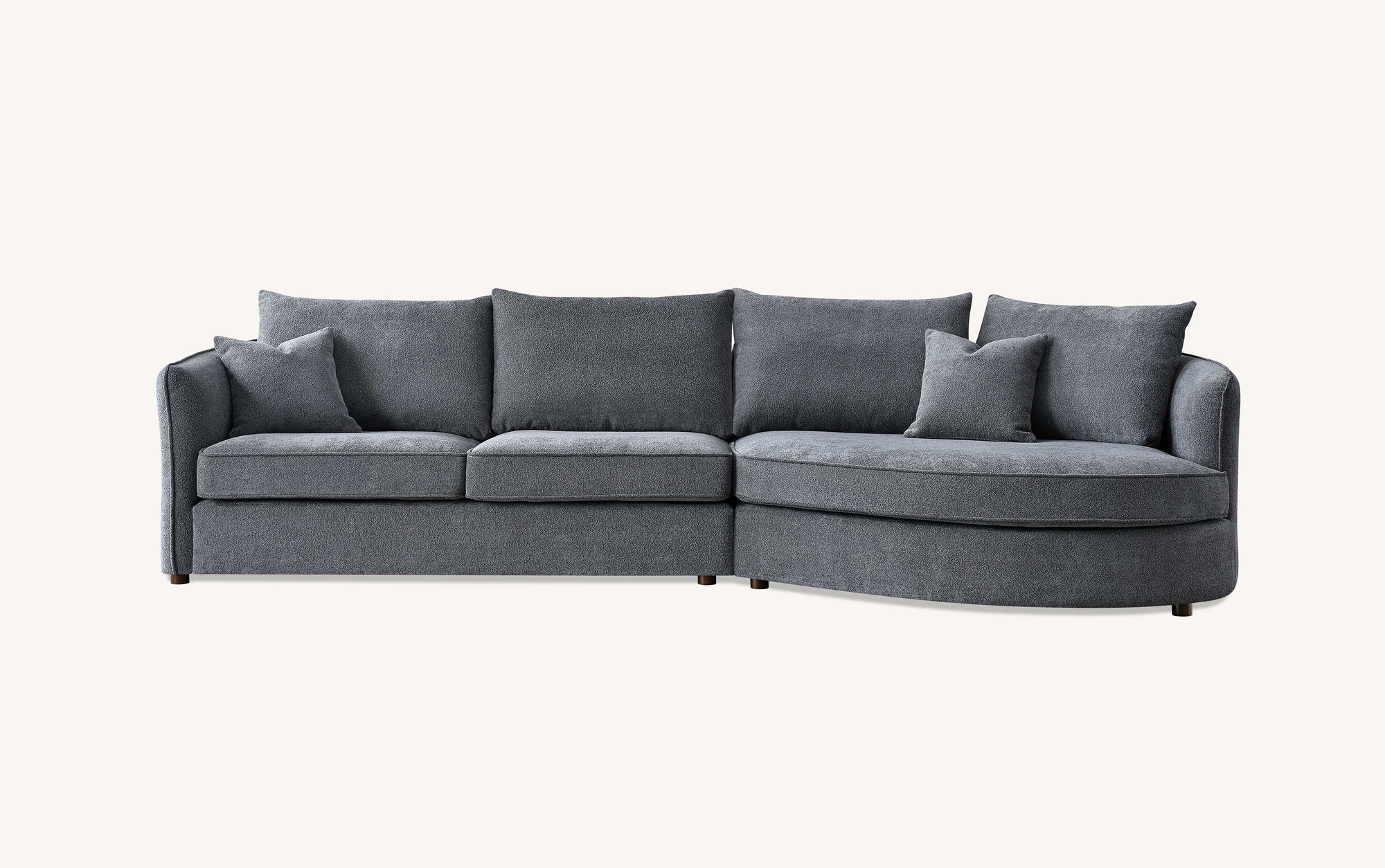 Aluxo Rubin Corner Chaise in Charcoal Boucle