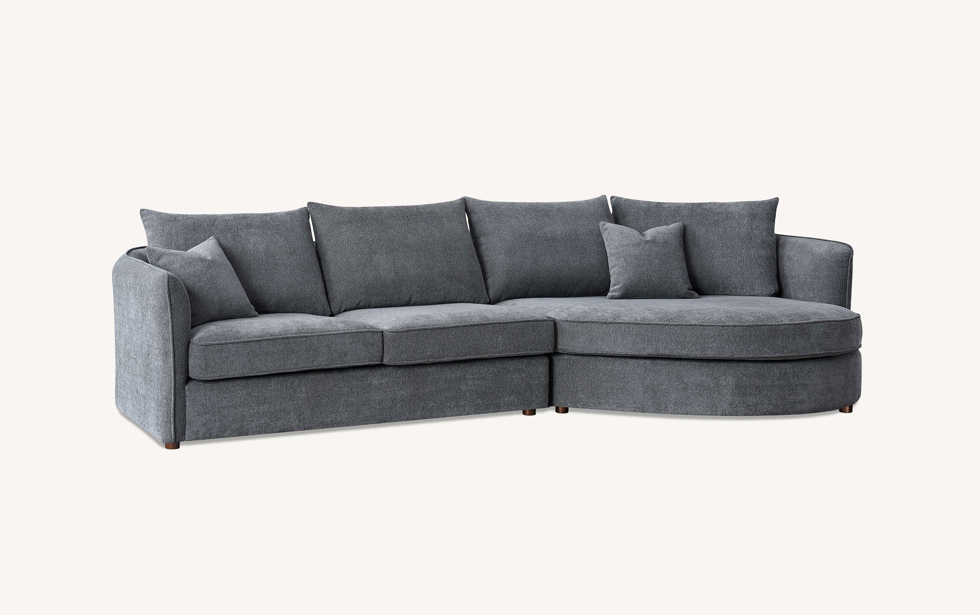 Aluxo Rubin Corner Chaise in Charcoal Boucle