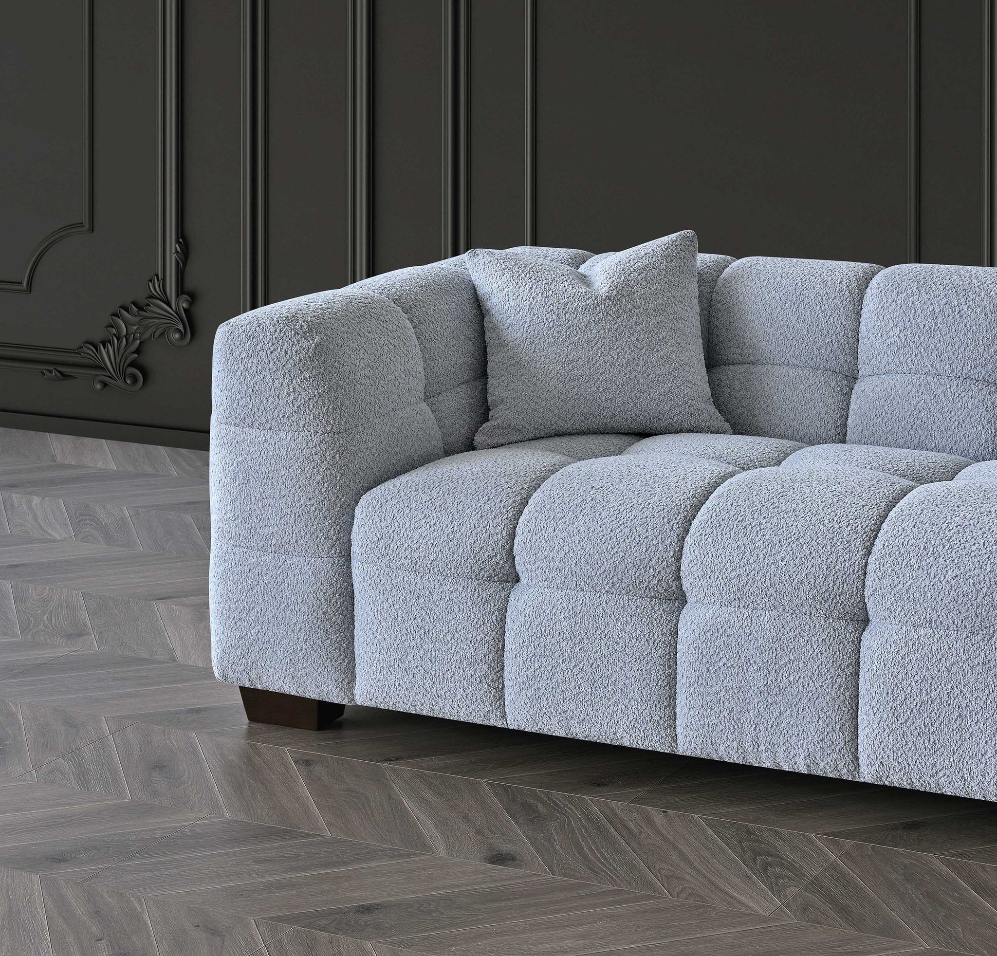 Aluxo Tribeca Sofa Range in Pearl Boucle Fabric