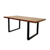 Freya 1.8 Dining Table Solid Dark Pine wood with Matt Black Metal Legs