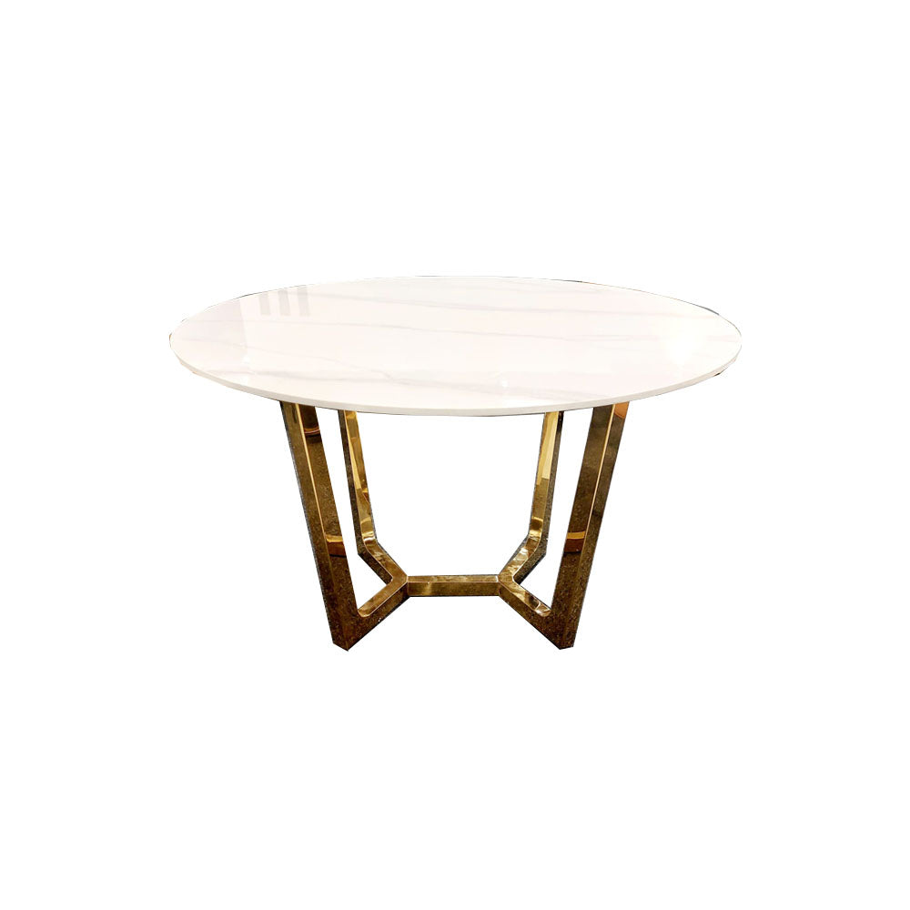 Lucien Gold 1.2 Round Dining Table with Sintered Stone Top