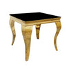 Louis Gold Lamp Table with Black Glass Top