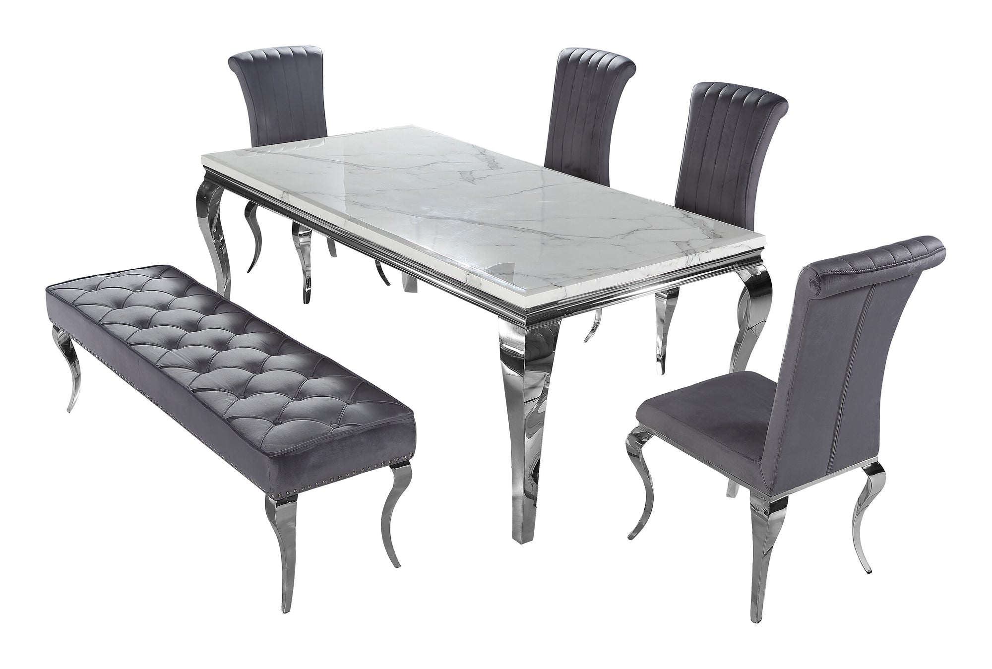 Louis Chrome Dining Table