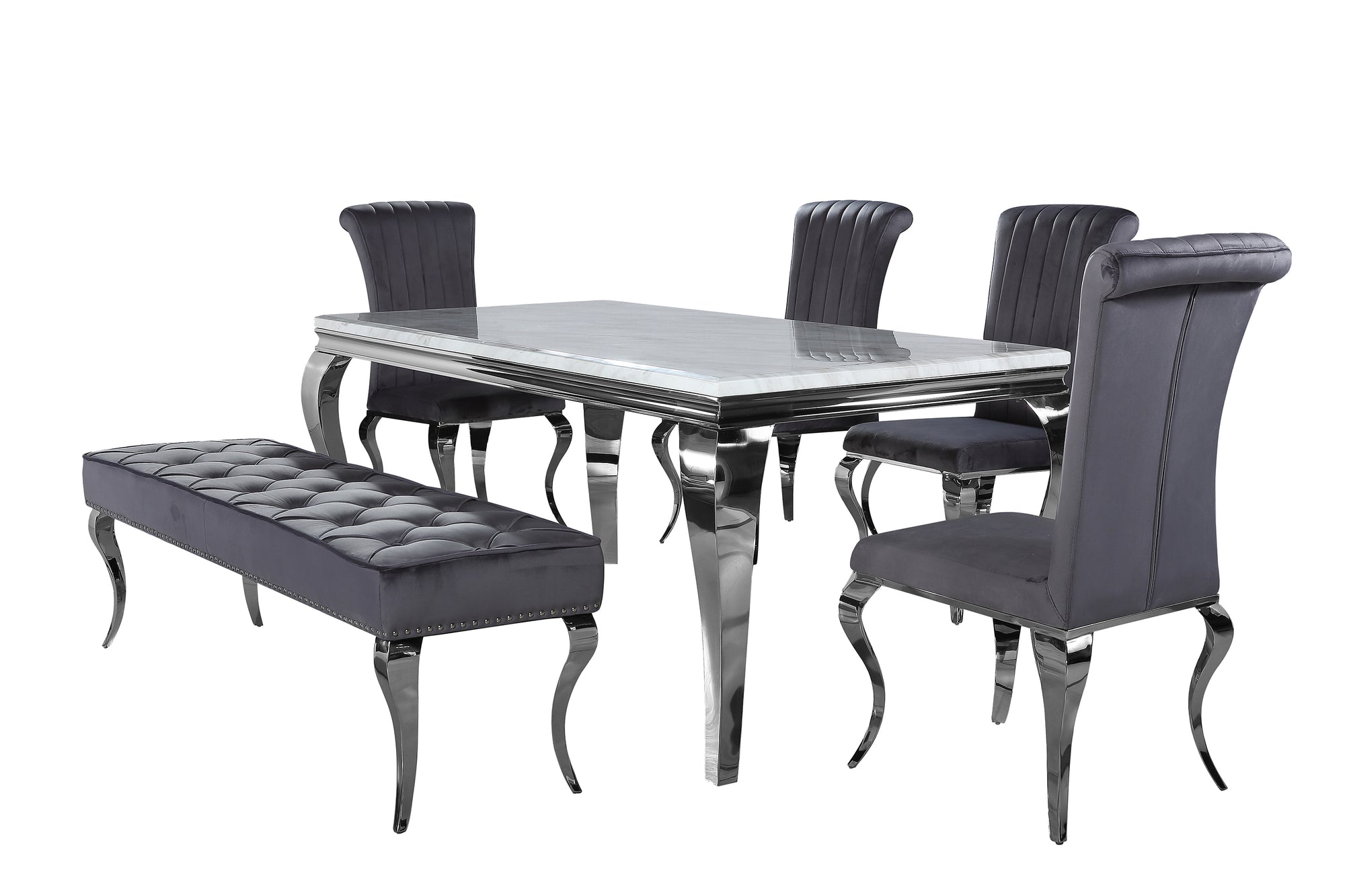 Louis Chrome Dining Table