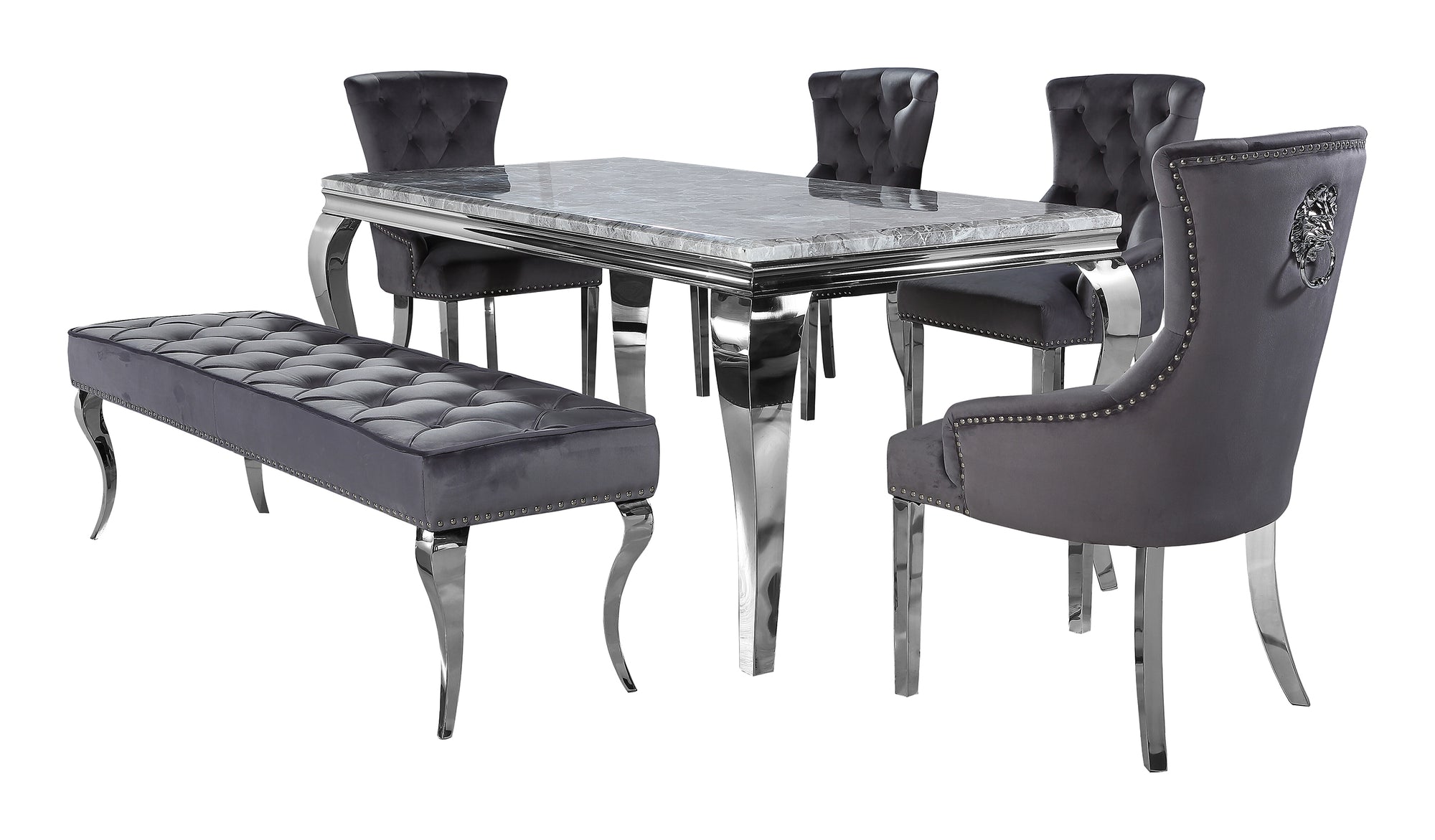 Louis Chrome Dining Table