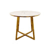 Juno Gold 90cm Round Dining Table with Polar White Sintered Stone Top