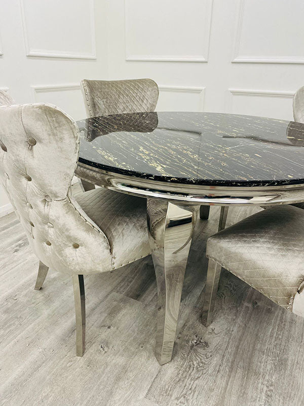 Louis Chrome Dining Table