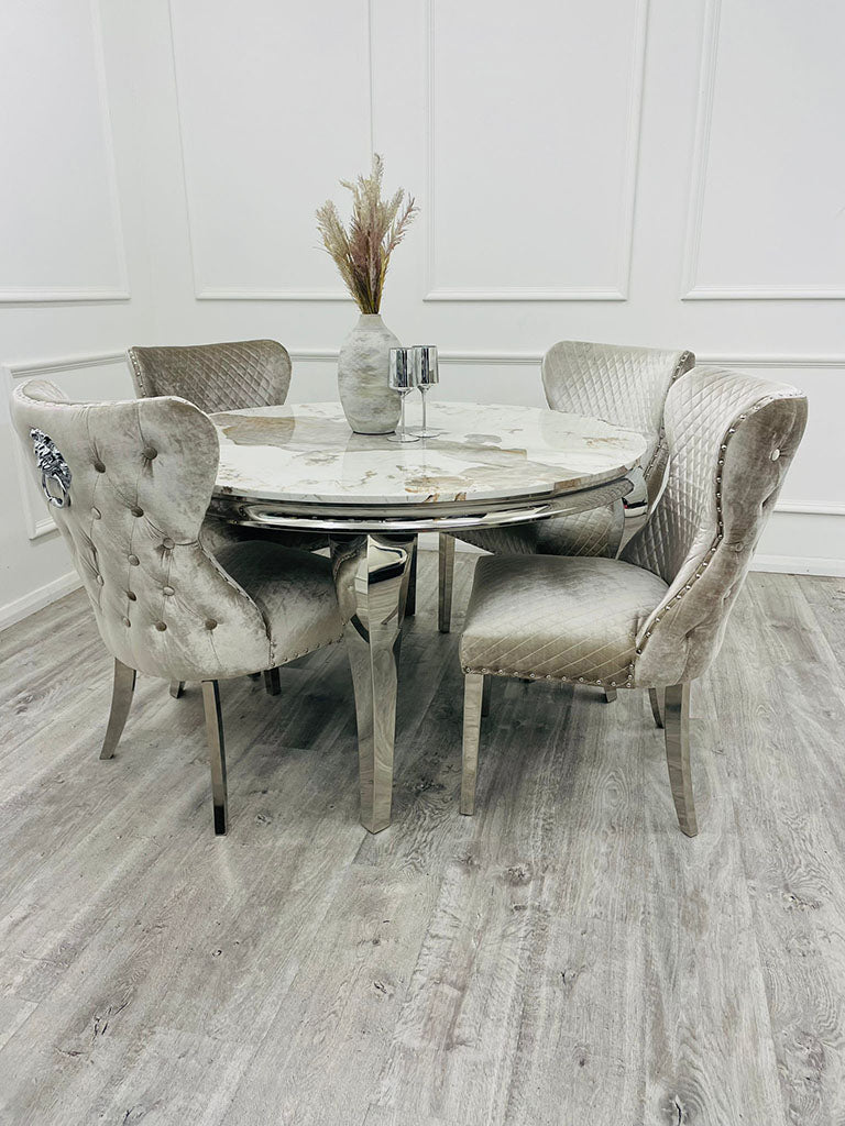 Louis Chrome Dining Table