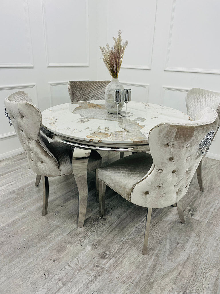 Louis Chrome Dining Table