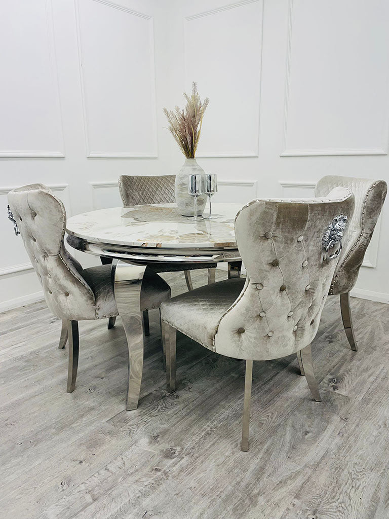 Louis Chrome Dining Table