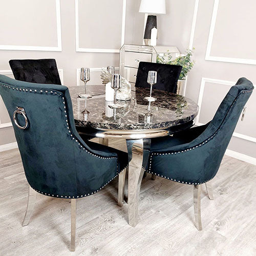 Louis Chrome Dining Table