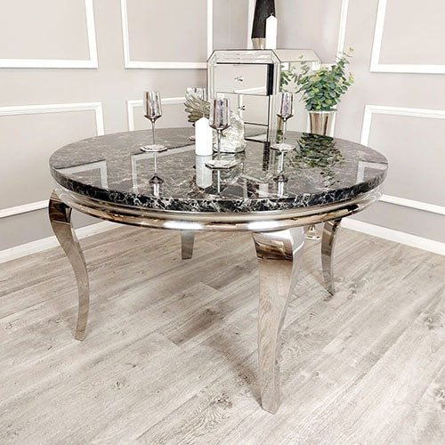 Louis Chrome Dining Table