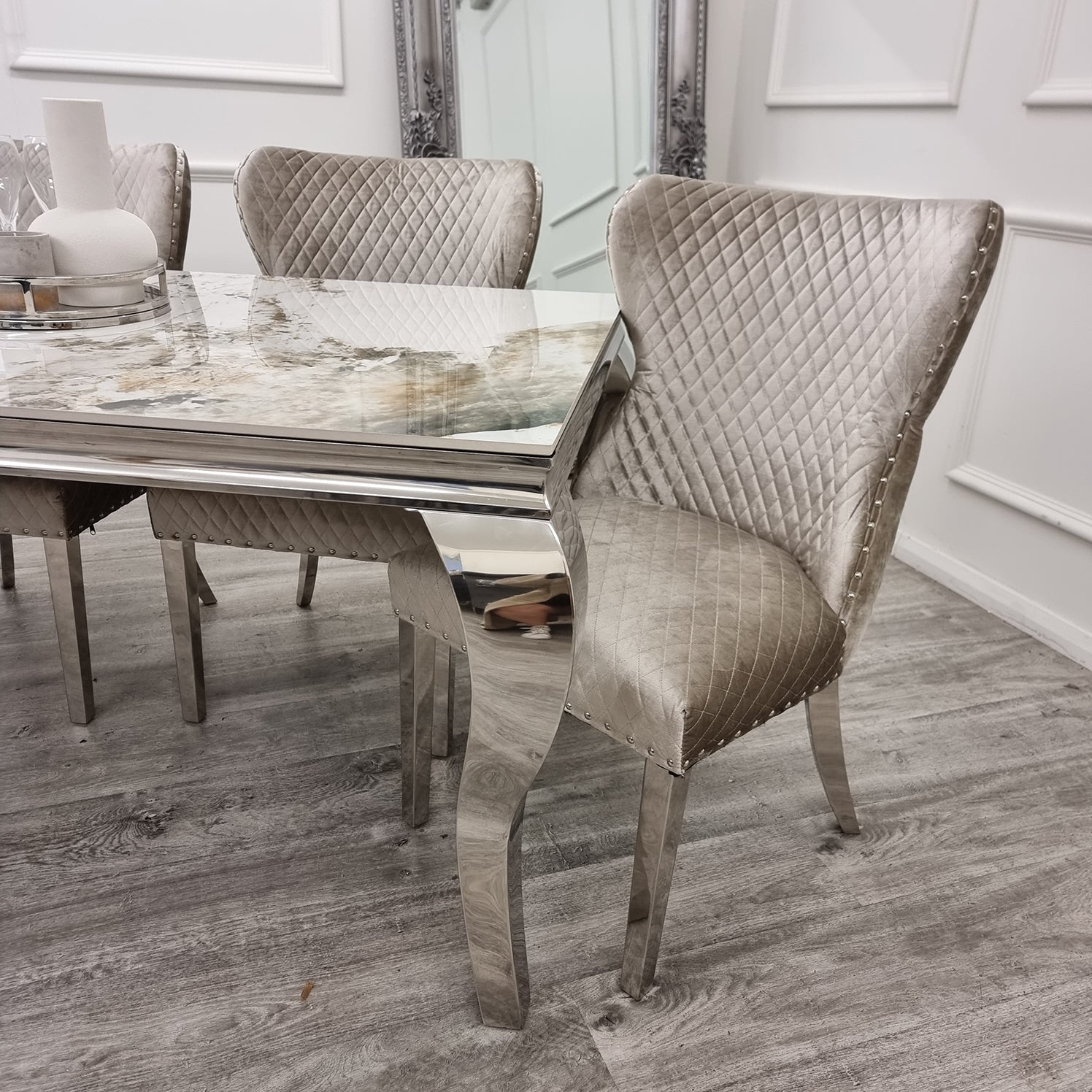 Louis Chrome Dining Table