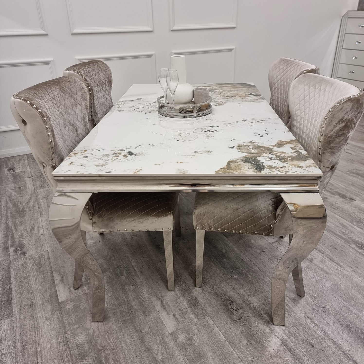 Louis Chrome Dining Table