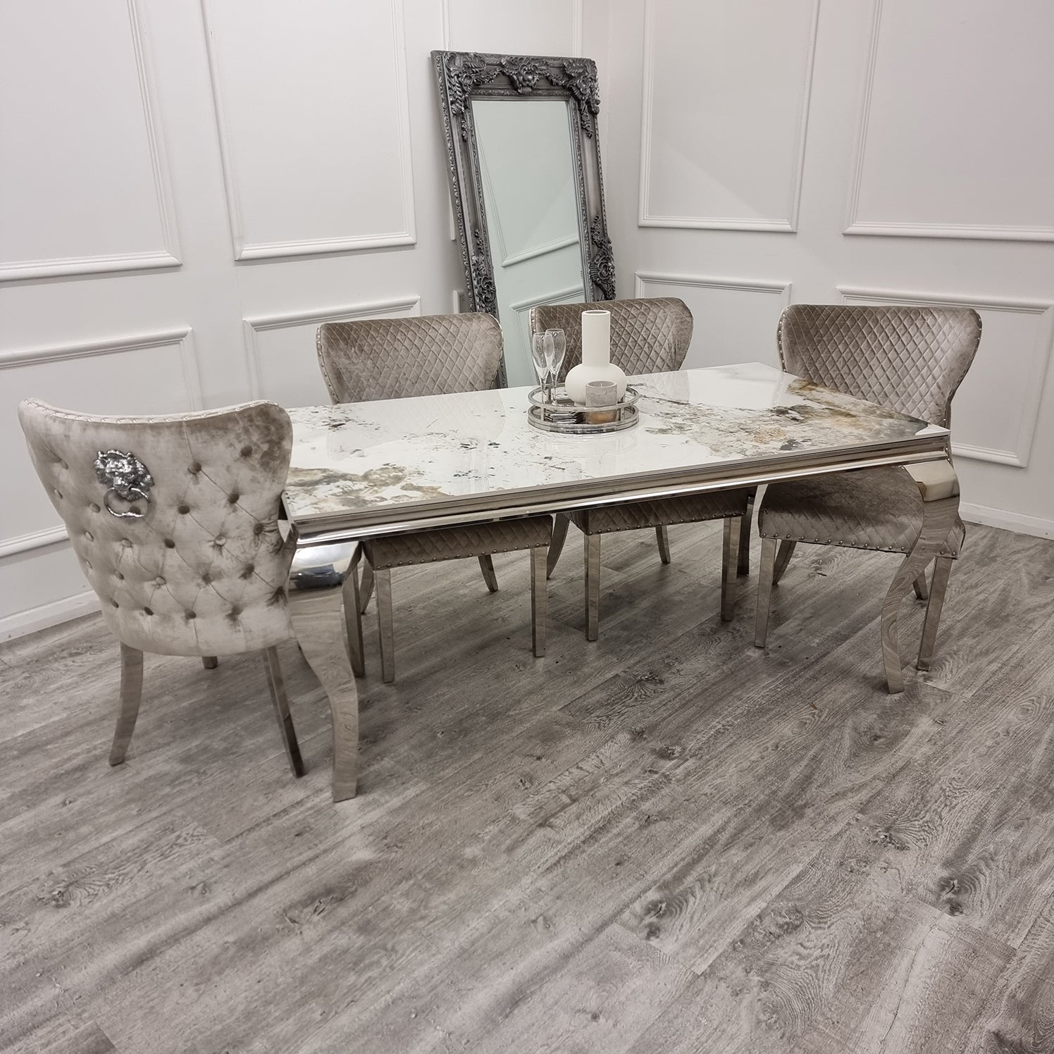 Louis Chrome Dining Table