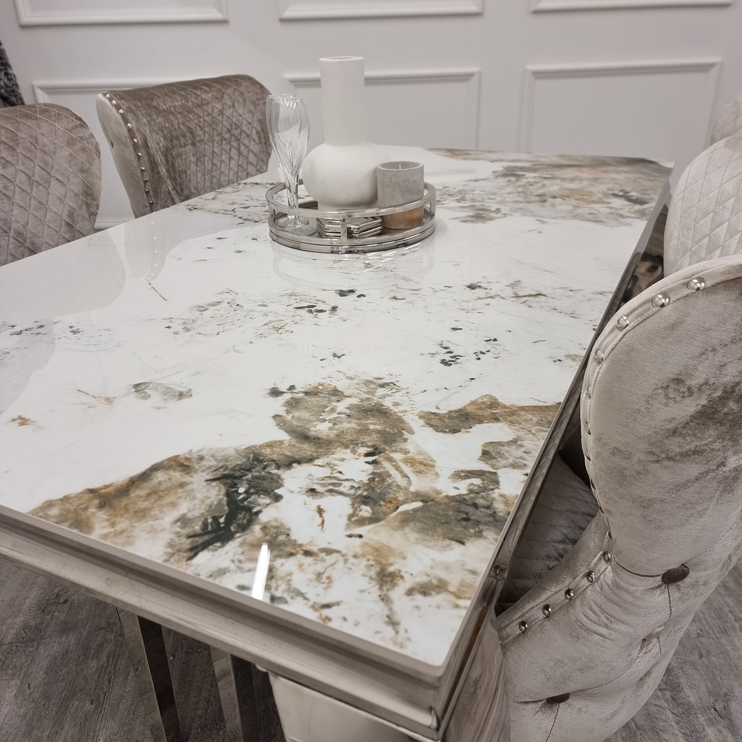 Louis Chrome Dining Table