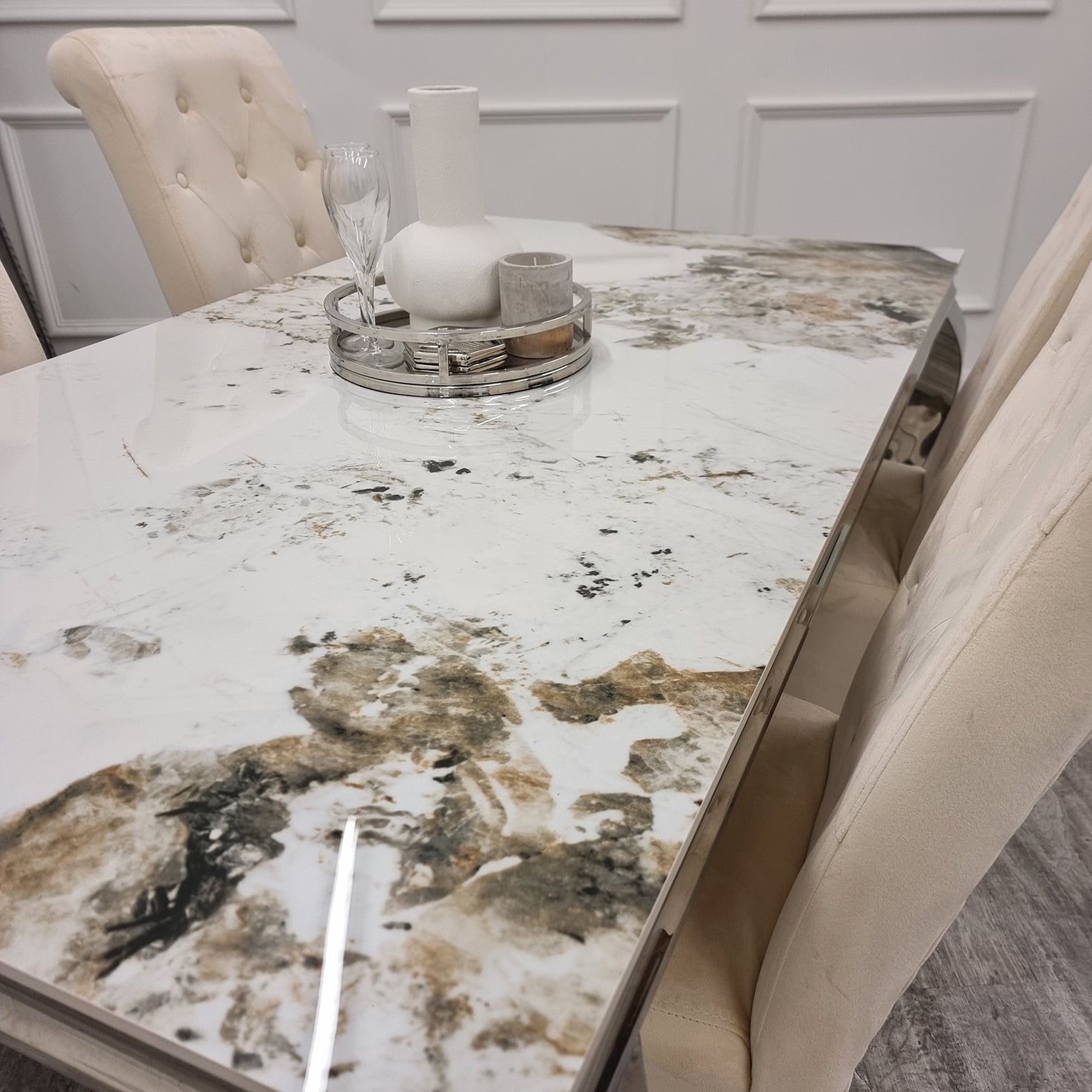 Louis Chrome Dining Table