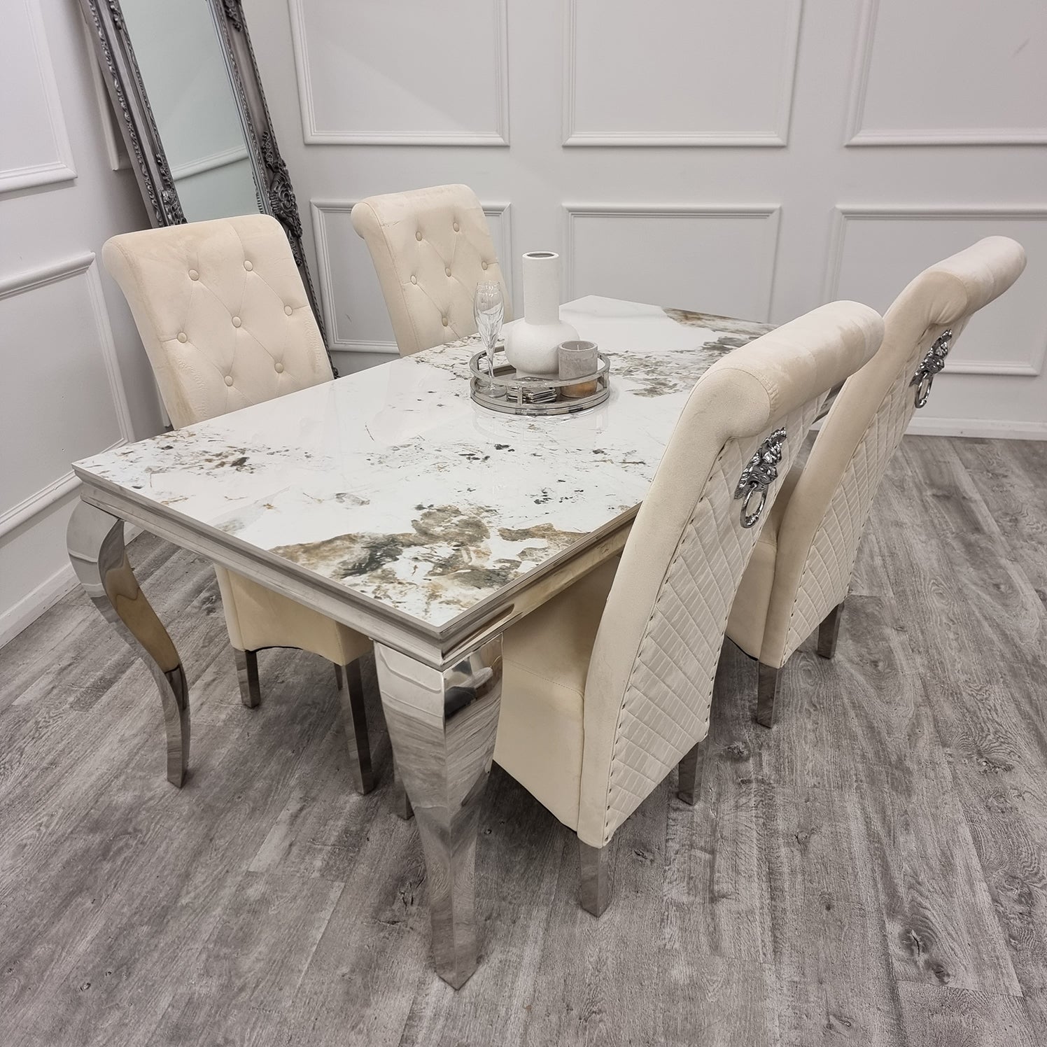 Louis Chrome Dining Table