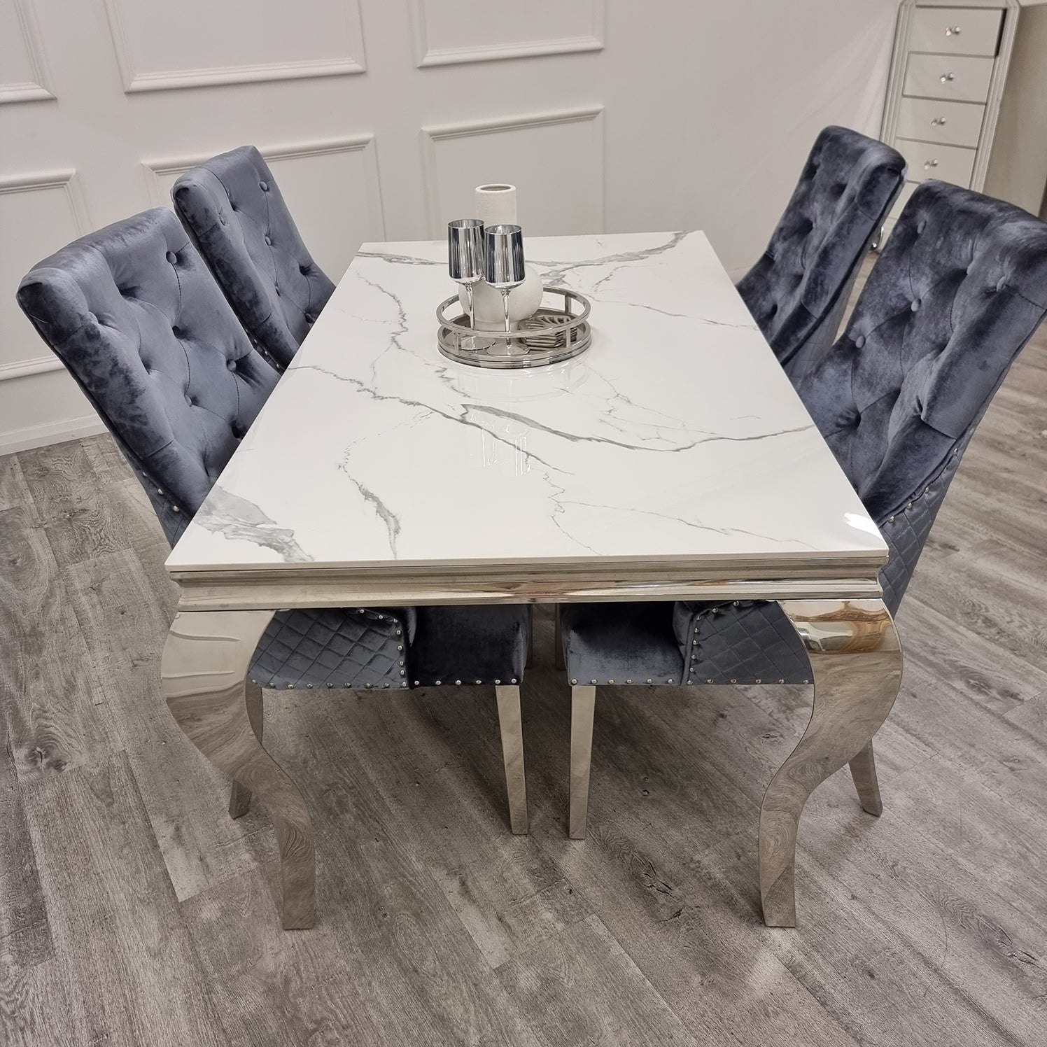 Louis Chrome Dining Table