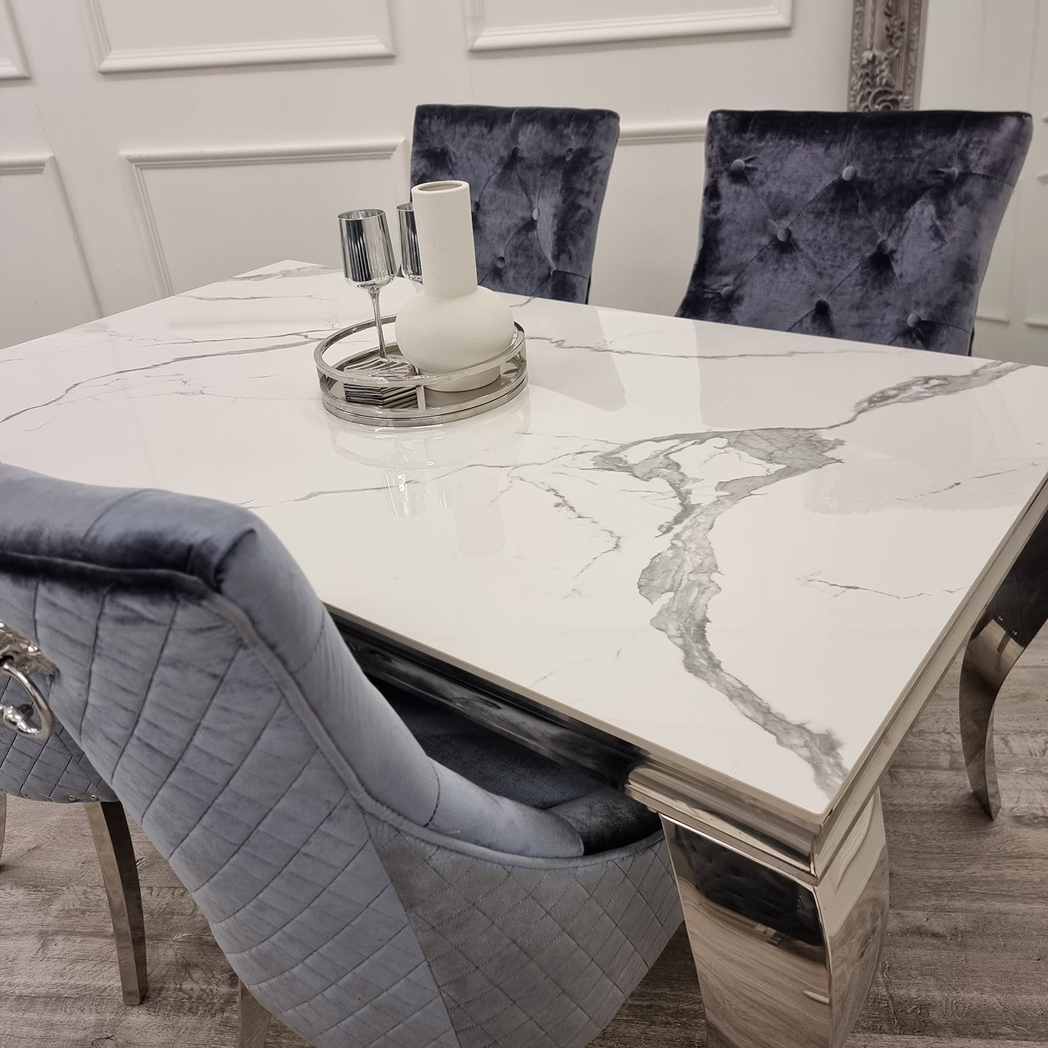 Louis Chrome Dining Table