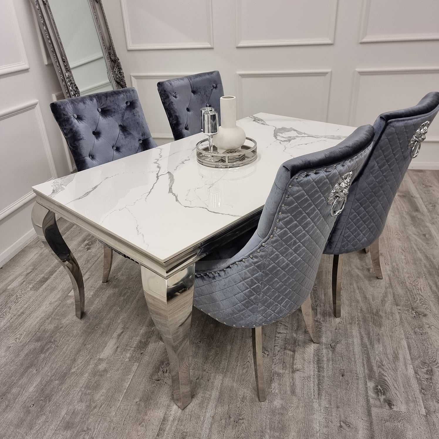 Louis Chrome Dining Table