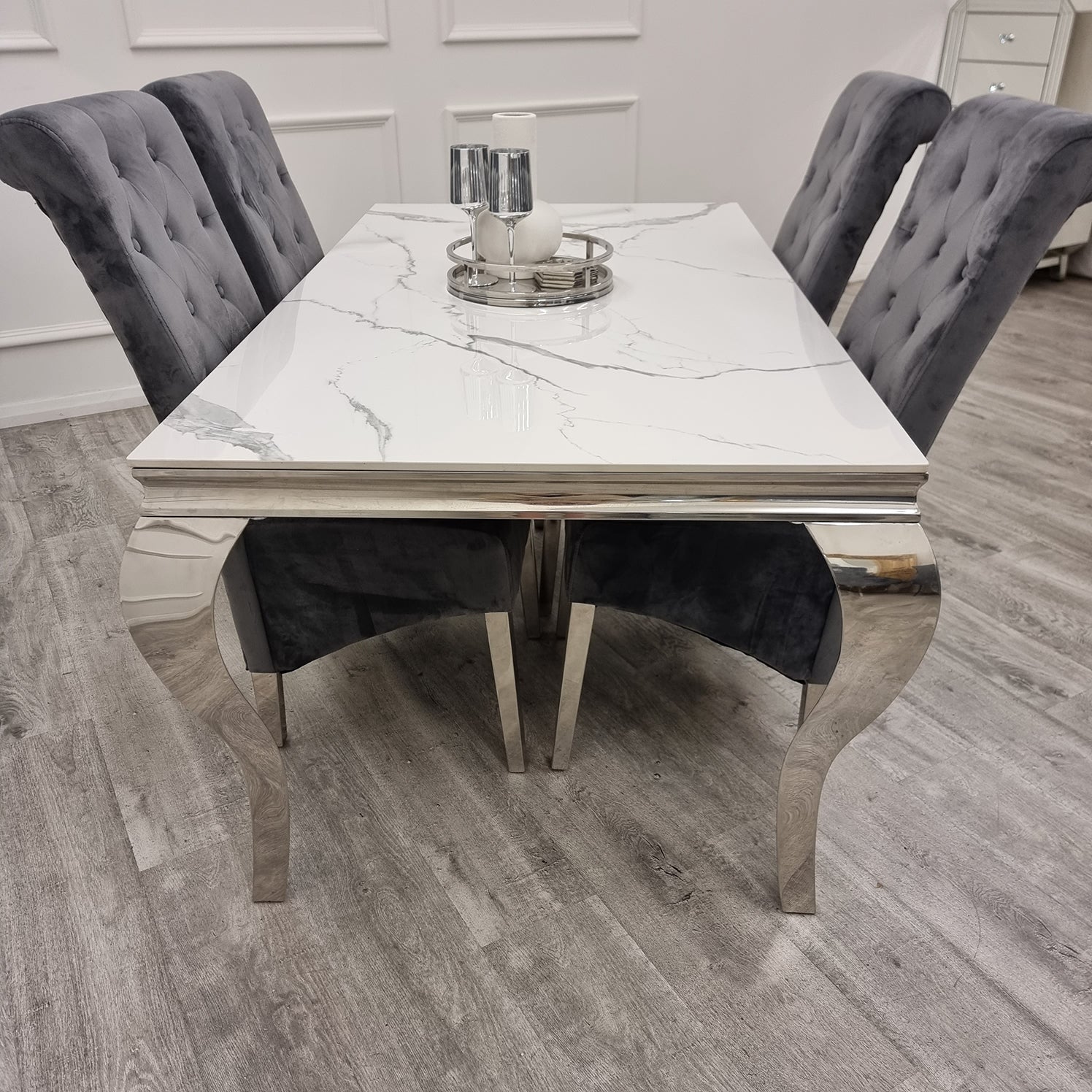 Louis Chrome Dining Table