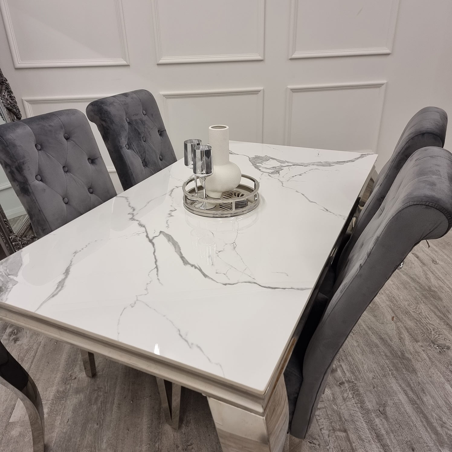 Louis Chrome Dining Table