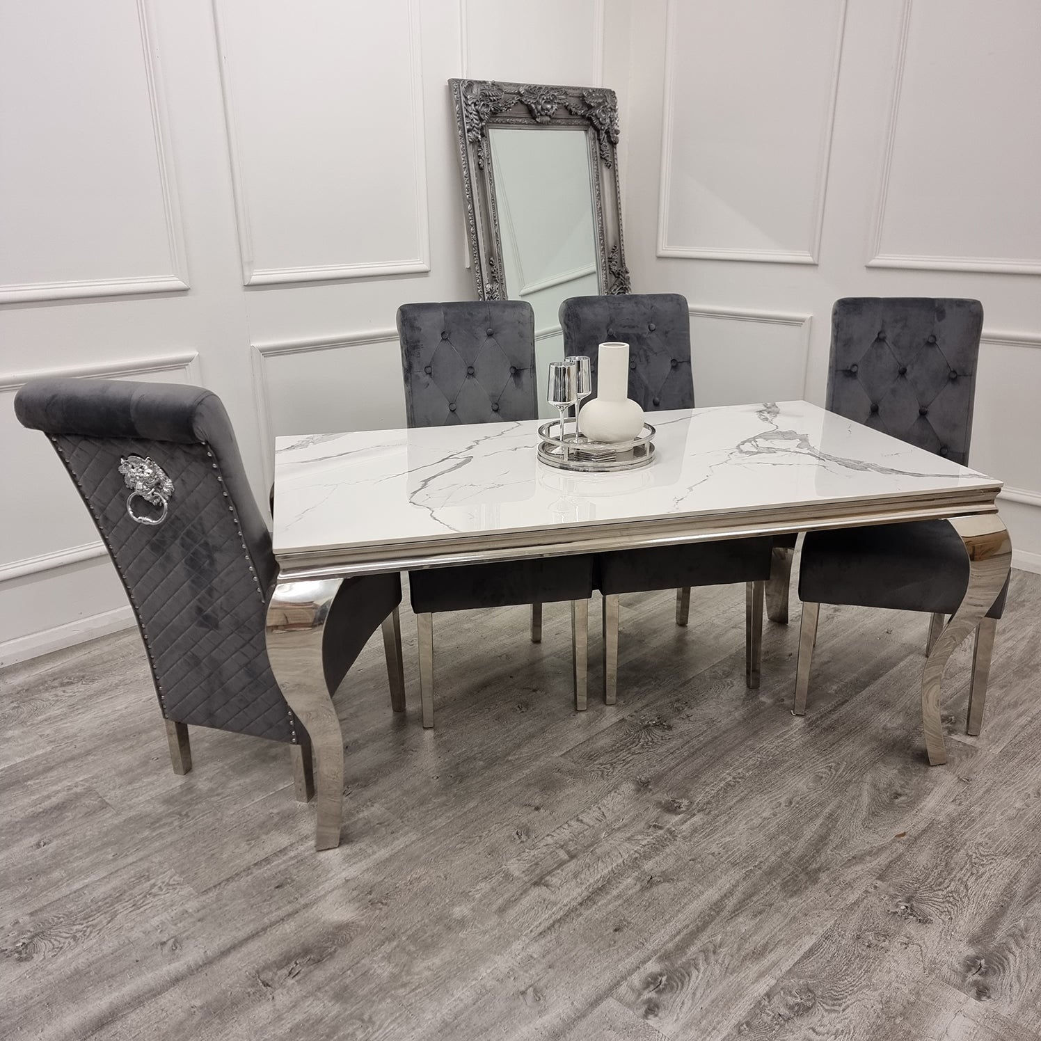 Louis Chrome Dining Table