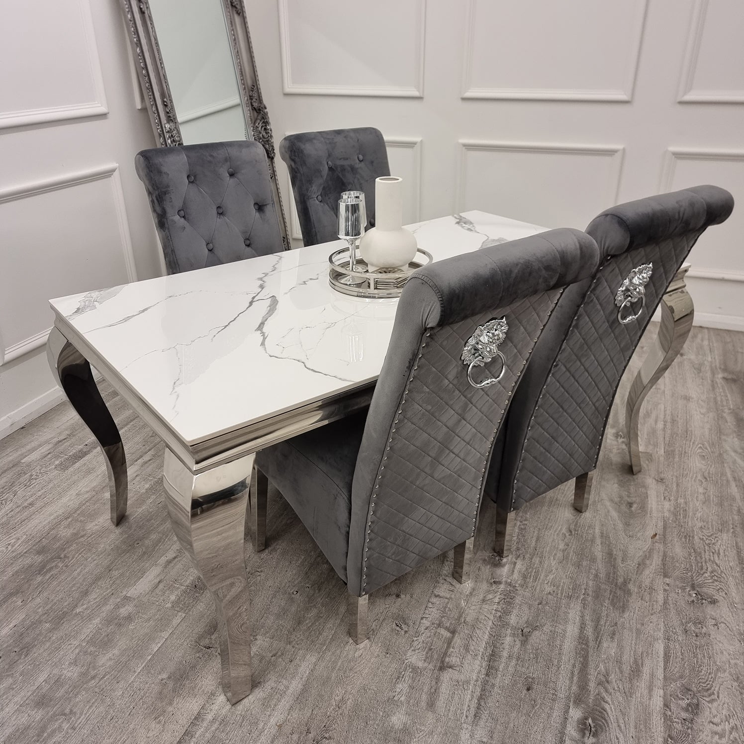 Louis Chrome Dining Table