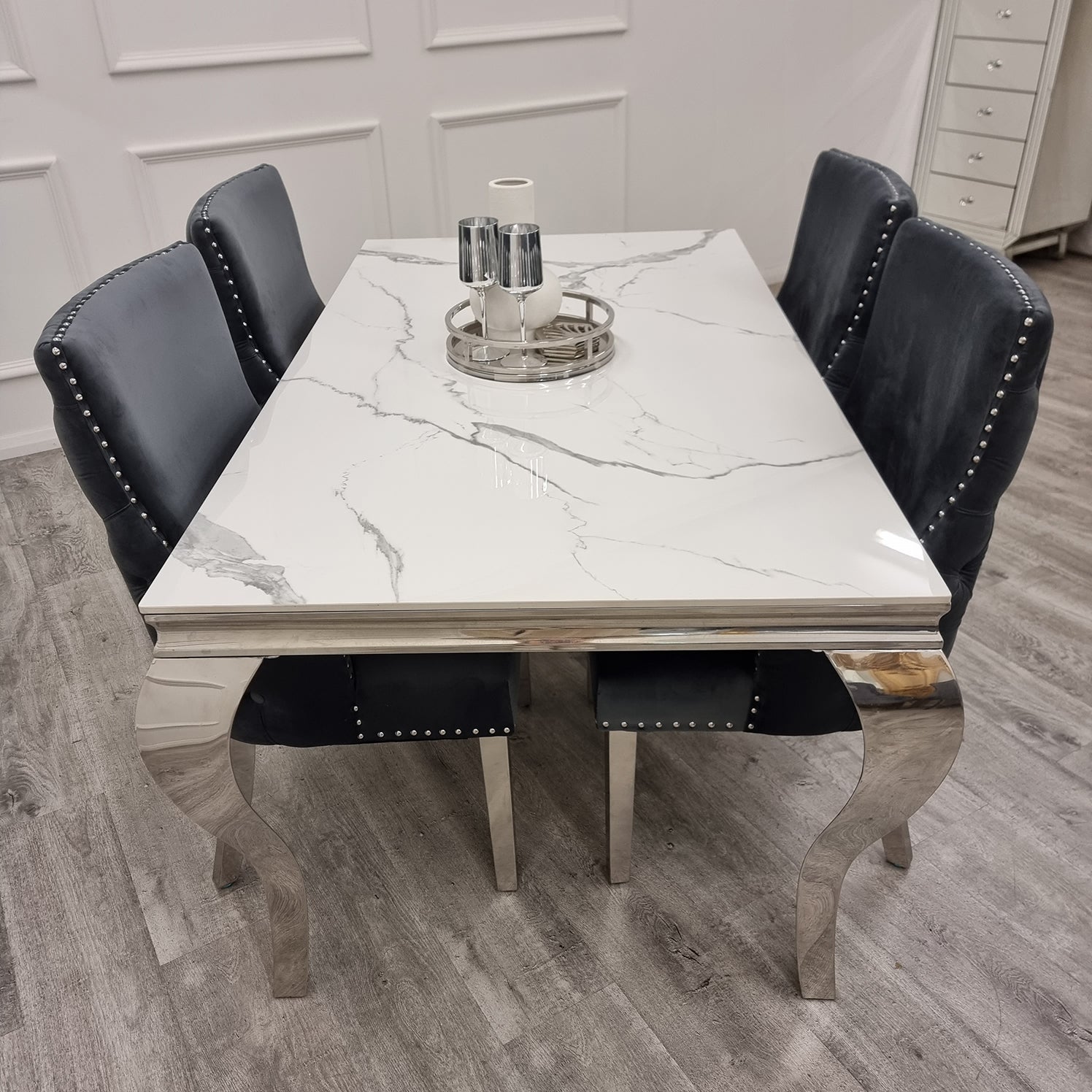 Louis Chrome Dining Table