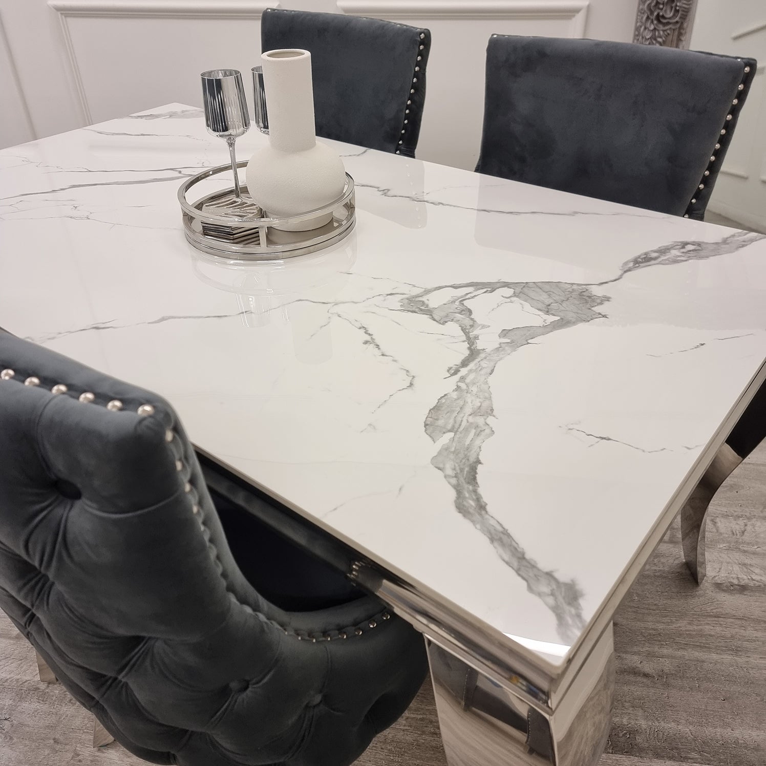 Louis Chrome Dining Table