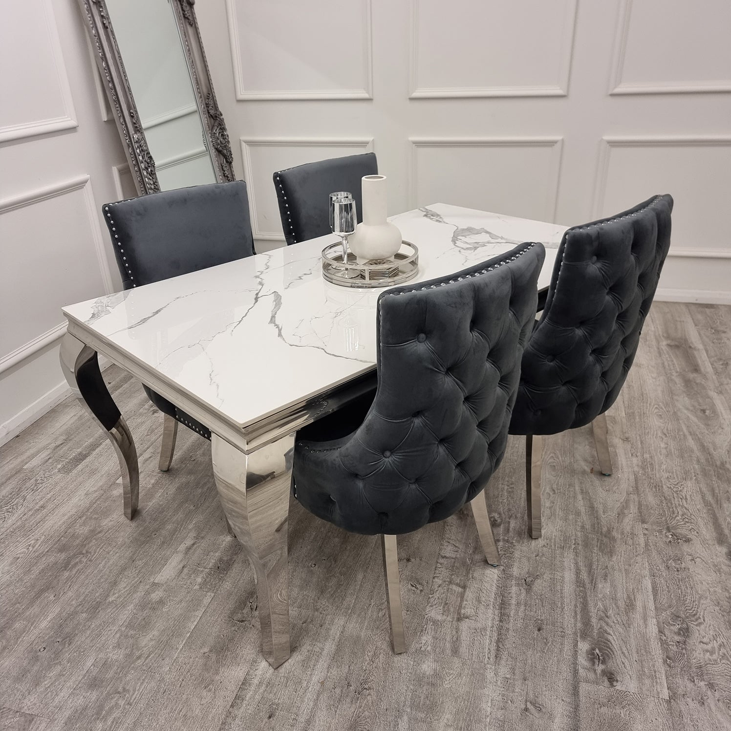 Louis Chrome Dining Table