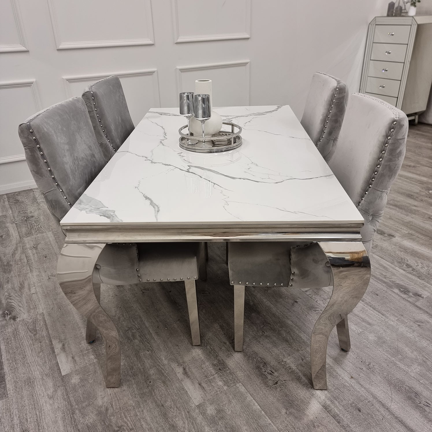 Louis Chrome Dining Table