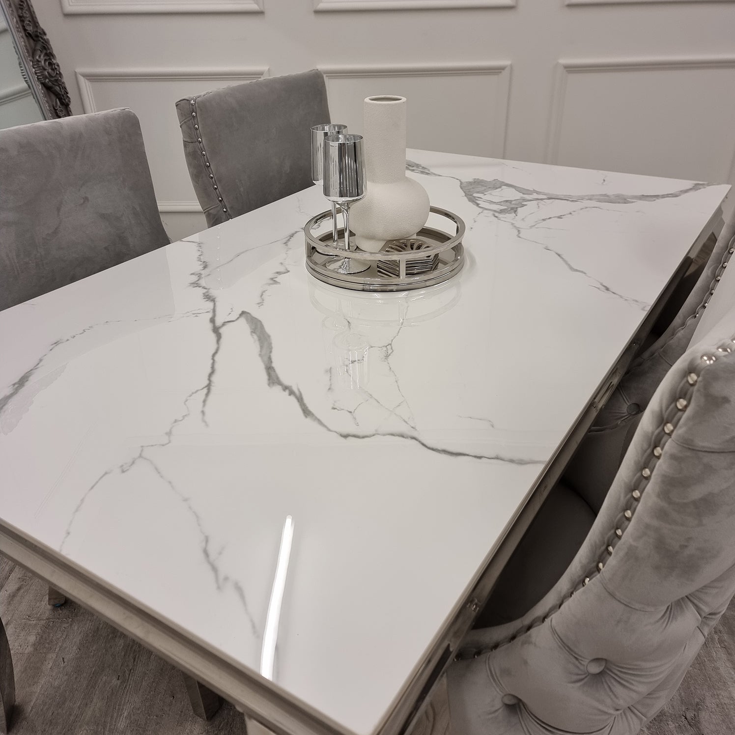 Louis Chrome Dining Table