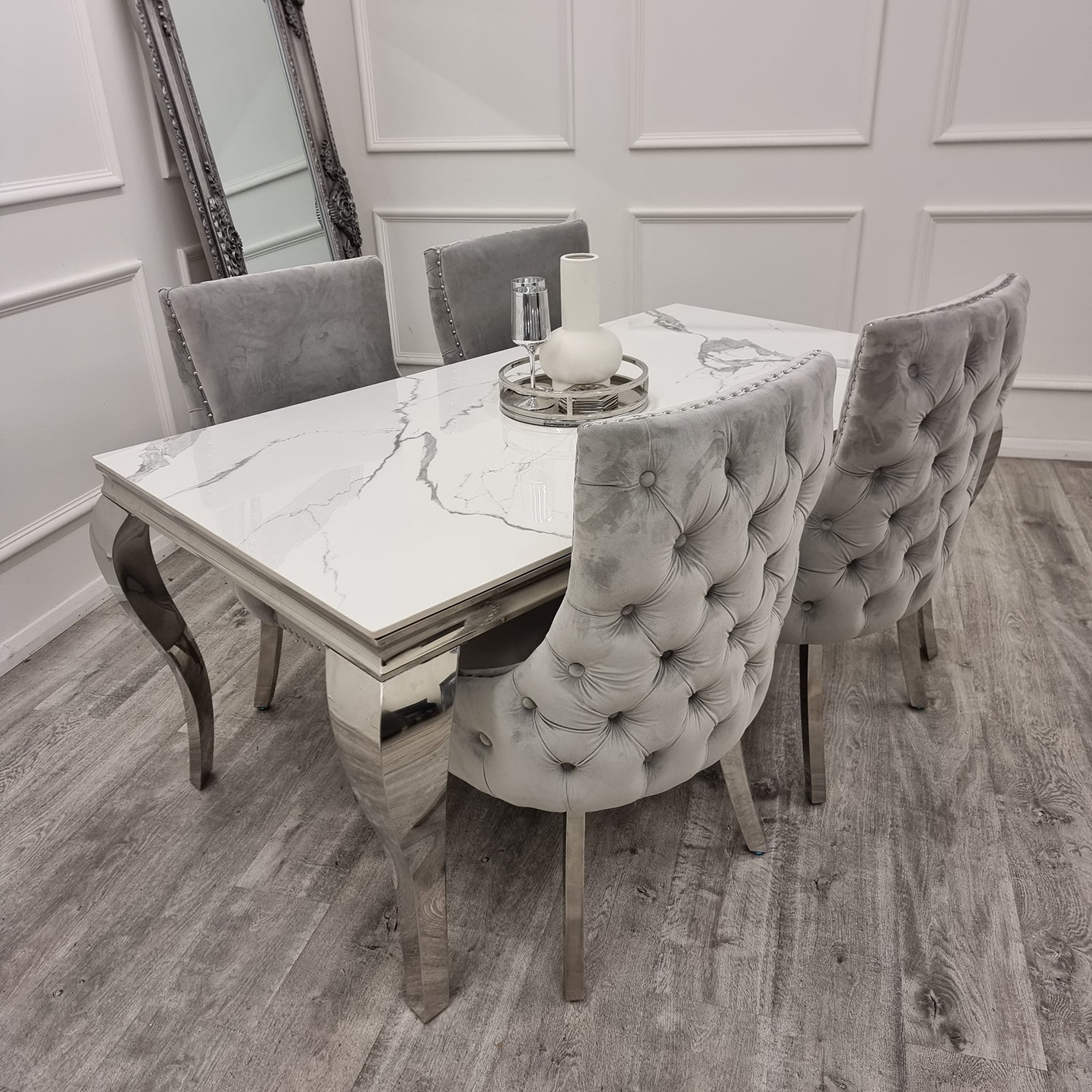 Louis Chrome Dining Table